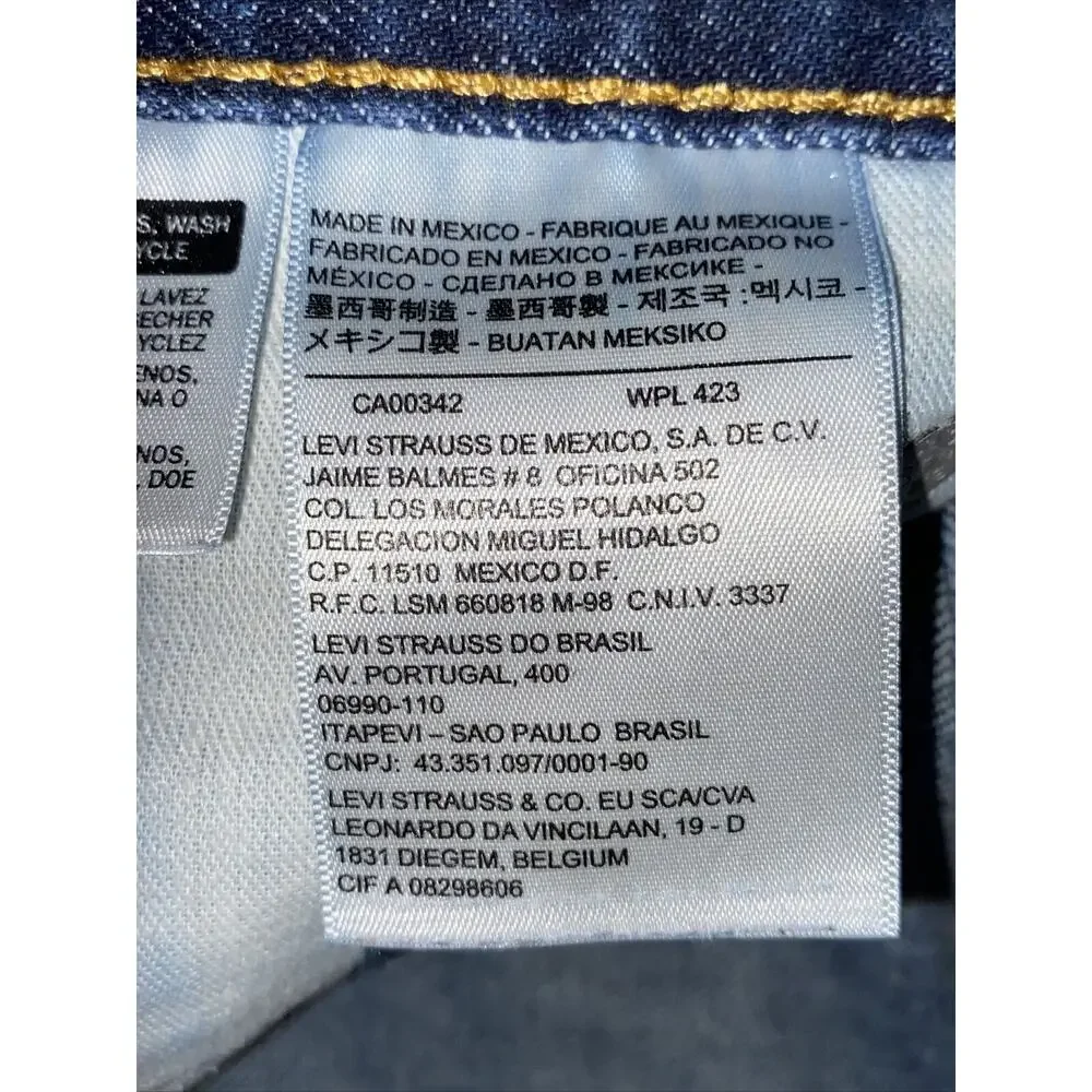 Levis 511 Mens Jeans Dark‎ Blue Denim 29x32 Slim Fit Red Tab Stretch EUC